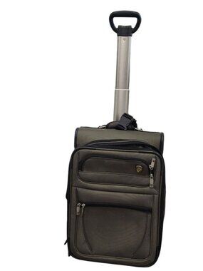 HEYS Olive Green Rolling Carry-On Luggage With Telescopic Handle alot of storage